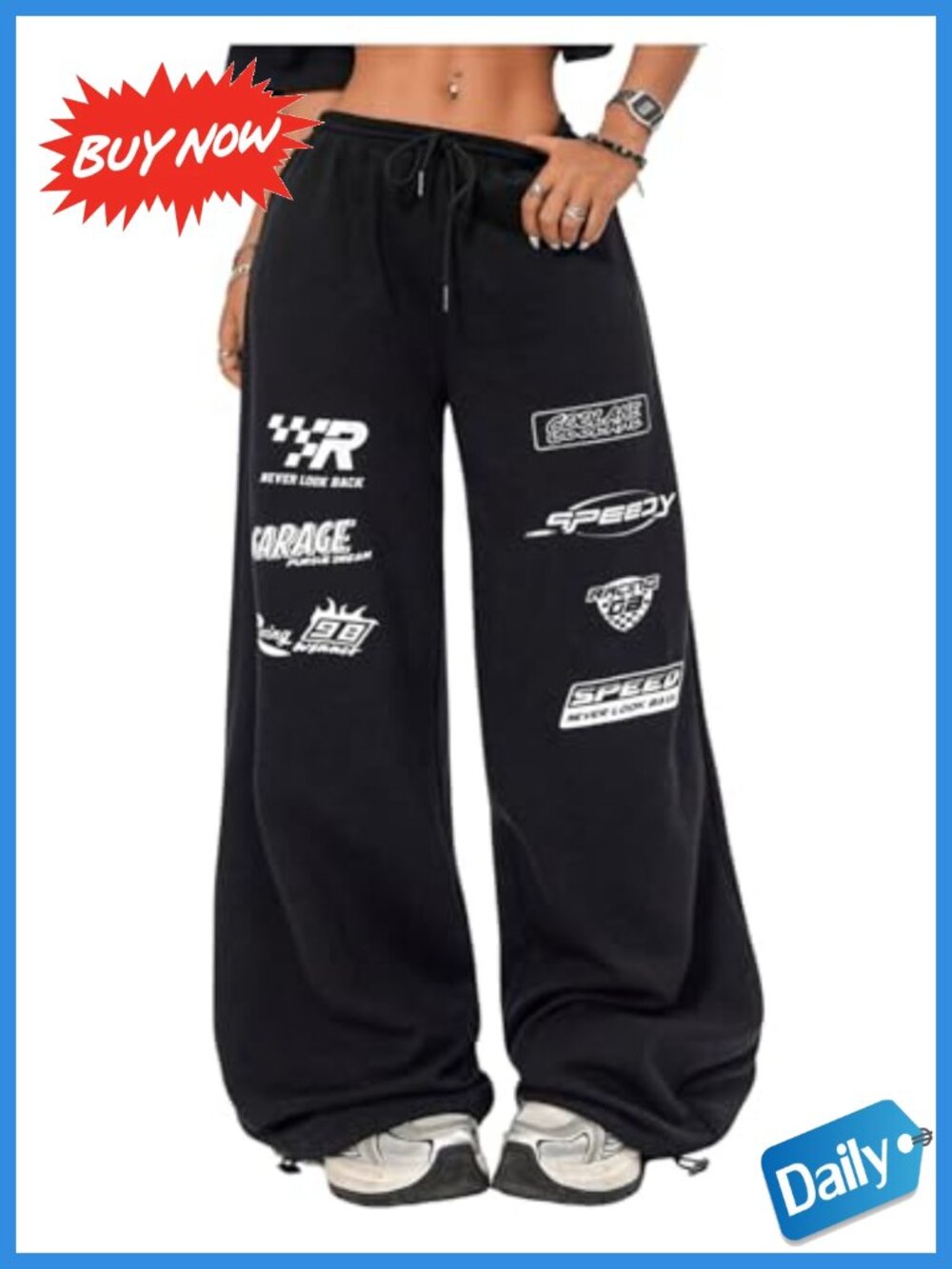 Women's Wide Leg Baggy Sweatpants Lightweight Joggers Y2K Casual Gym Lounge